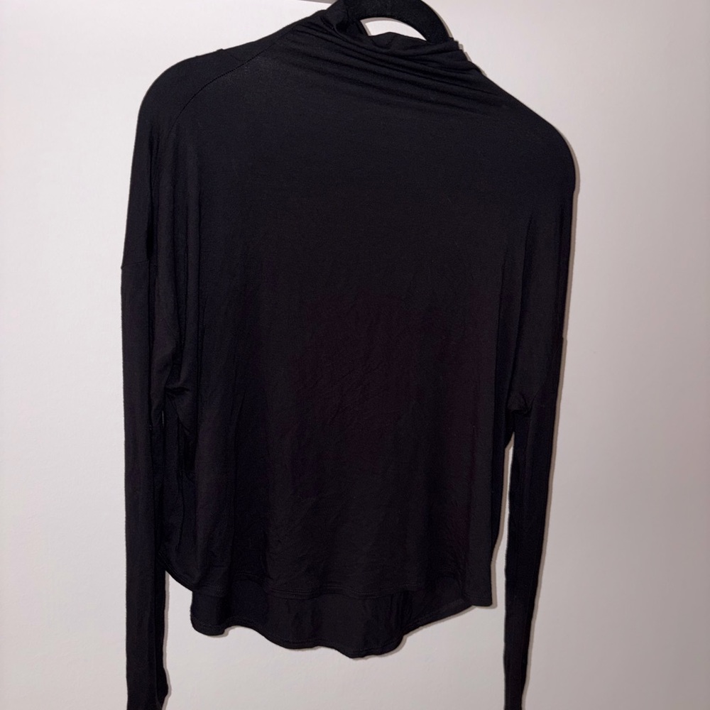 Aritzia Babaton Black Mock Neck Long-Sleeve Top